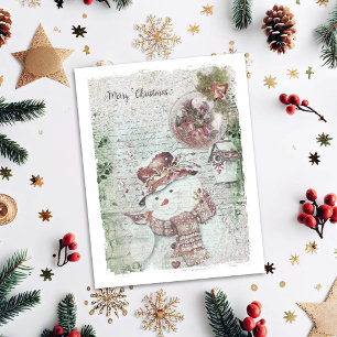 Cartes Pour Fêtes Annuelles Joyeux Noël Bonhomme de Neige