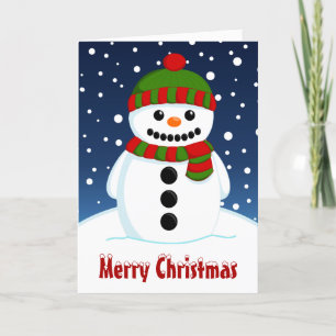 Cartes Pour Fêtes Annuelles Joyeux Noël Bonhomme de neige