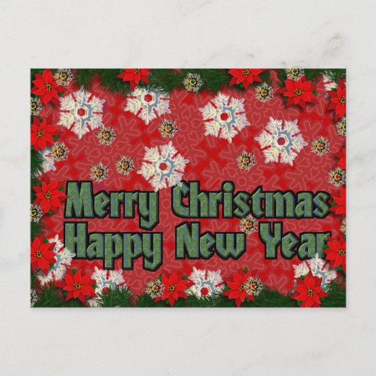 Cartes Pour Fêtes Annuelles Joyeux Noël Bonne année (Devant)