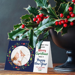 Cartes Pour Fêtes Annuelles Joyeux Noël Bonne année Belle photo