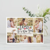 Cartes Pour Fêtes Annuelles Joyeux Noël Bonne année Bois photo Collages (Debout devant)