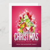 Cartes Pour Fêtes Annuelles Joyeux Noël Bonne Année Cadeaux & Arbre (Devant / Derrière)