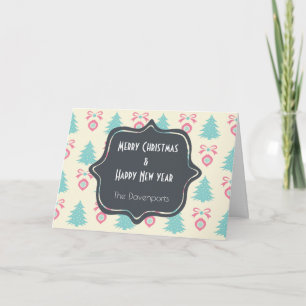 Cartes Pour Fêtes Annuelles Joyeux Noël Bonne année Motif festif