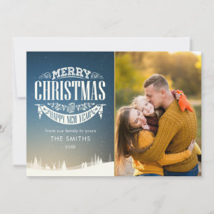 Cartes Pour Fêtes Annuelles Joyeux Noël Bonne Année Photo de scène hivernale