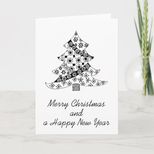 Cartes Pour Fêtes Annuelles Joyeux Noël Bonne Année Sapin de Noël (Devant)