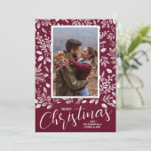 Cartes Pour Fêtes Annuelles Joyeux Noël Botanical Photo (Debout devant)