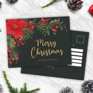 Cartes Pour Fêtes Annuelles Joyeux Noël botanique vert moderne