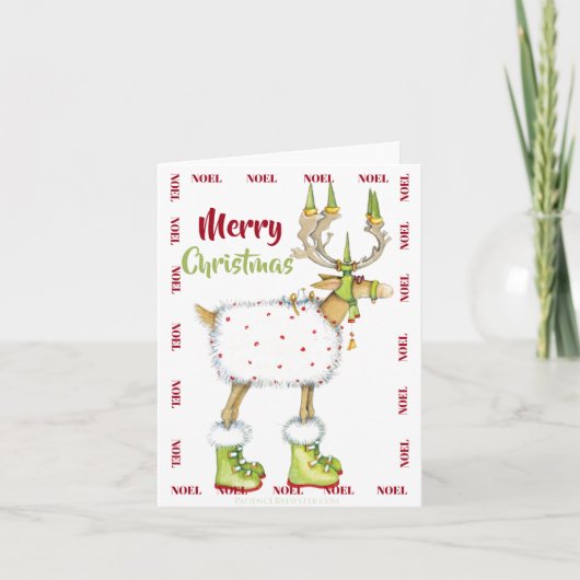 Cartes Pour Fêtes Annuelles Joyeux Noël - Bottes en Fluffy (Devant)