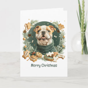 Cartes Pour Fêtes Annuelles Joyeux Noël Bouledogue Anglais