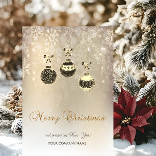 Cartes Pour Fêtes Annuelles Joyeux Noël, boules de Noël, flocons de neige