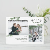Cartes Pour Fêtes Annuelles Joyeux Noël | Branches vertes 2 Photo (Debout devant)