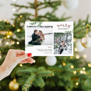Cartes Pour Fêtes Annuelles Joyeux Noël Branches vertes 2 Photo