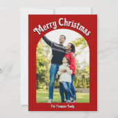 Cartes Pour Fêtes Annuelles Joyeux Noël Bright Red Arch Photo (Devant)
