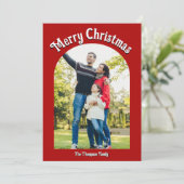 Cartes Pour Fêtes Annuelles Joyeux Noël Bright Red Arch Photo (Debout devant)