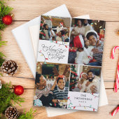 Cartes Pour Fêtes Annuelles Joyeux Noël brillant 4 Photos