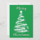 Cartes Pour Fêtes Annuelles Joyeux Noël brillant arbre de Noël vert (Devant)