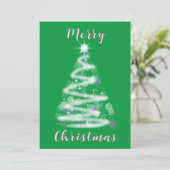 Cartes Pour Fêtes Annuelles Joyeux Noël brillant arbre de Noël vert (Debout devant)