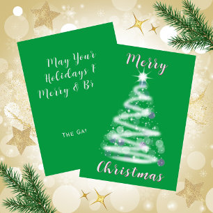 Cartes Pour Fêtes Annuelles Joyeux Noël brillant arbre de Noël vert