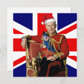 Cartes Pour Fêtes Annuelles Joyeux Noël britannique roi Charles III (Devant / Derrière)