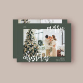 Cartes Pour Fêtes Annuelles Joyeux Noël Brush Script photo vert