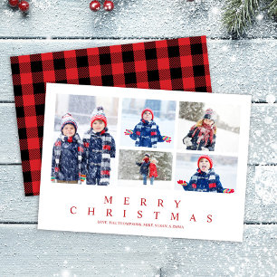 Cartes Pour Fêtes Annuelles Joyeux Noël Buffalo Check Photomontage
