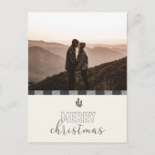 Cartes Pour Fêtes Annuelles Joyeux Noël Buffalo Plaid Gris Save the Date (Devant)