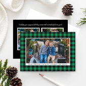 Cartes Pour Fêtes Annuelles Joyeux Noël Buffle vert Plaid Photo