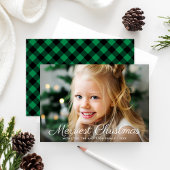 Cartes Pour Fêtes Annuelles Joyeux Noël Buffle Vert Plaid Photo