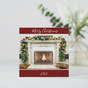 Cartes Pour Fêtes Annuelles Joyeux Noël Bureau Ovale Cheminée Maison Blanche