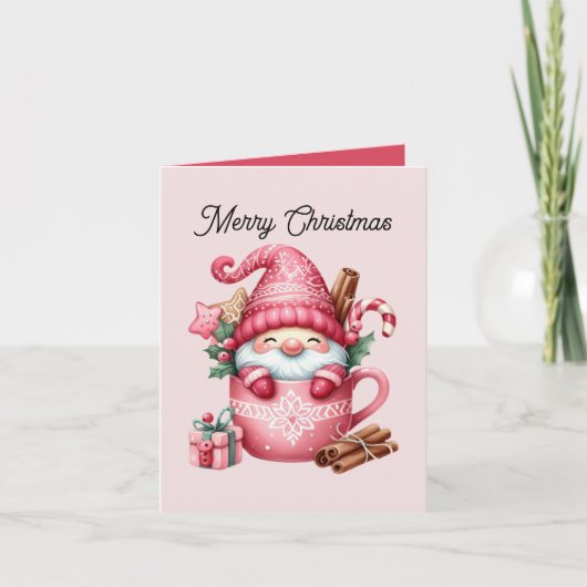 Cartes Pour Fêtes Annuelles Joyeux Noël cacao gnome ajouter un message (Devant)