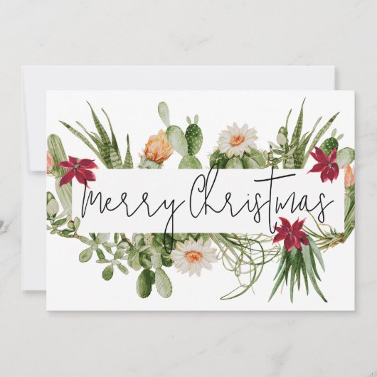 Cartes Pour Fêtes Annuelles Joyeux Noël Cactus Plante grasse Succulente Sud-Ou (Devant)