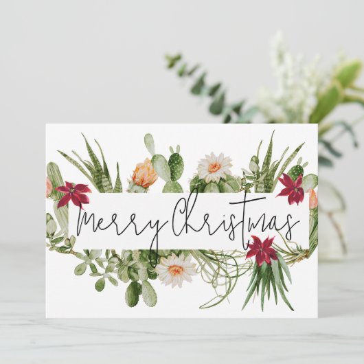 Cartes Pour Fêtes Annuelles Joyeux Noël Cactus Plante grasse Sud-Ouest (Debout devant)