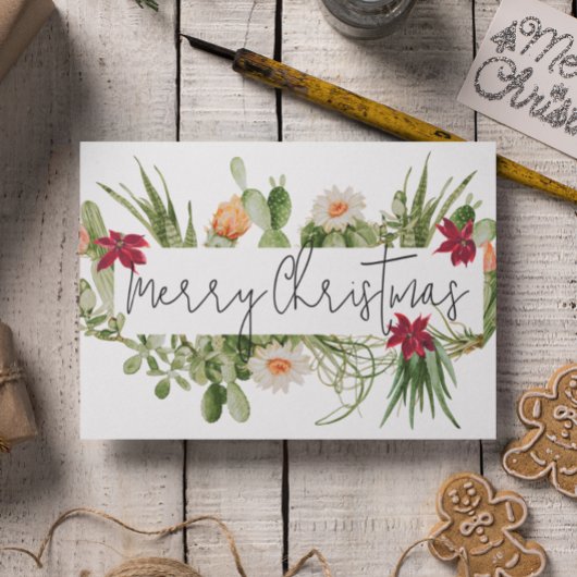 Cartes Pour Fêtes Annuelles Joyeux Noël Cactus Plante grasse Sud-Ouest