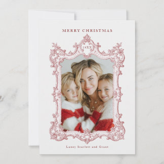 Cartes Pour Fêtes Annuelles Joyeux Noël Cadre Élégant Vintage