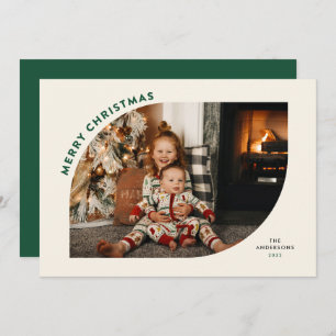 Cartes Pour Fêtes Annuelles Joyeux Noël Cadre moderne Lettres vertes