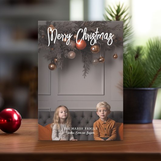 Cartes Pour Fêtes Annuelles Joyeux Noël Calligraphie manuscrite Photo complète