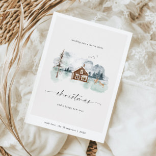 Cartes Pour Fêtes Annuelles Joyeux Noël Calme Paysage d'hiver