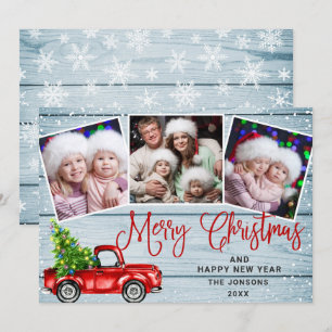 Cartes Pour Fêtes Annuelles Joyeux Noël Camion de ferme rouge 3 Photo