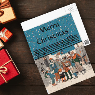 Cartes Pour Fêtes Annuelles Joyeux Noël Carolers PostCard
