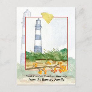 Cartes Pour Fêtes Annuelles Joyeux Noël Caroline du Sud Phare Morris Morris