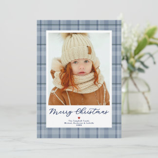 Cartes Pour Fêtes Annuelles Joyeux Noël Carreaux Bleus
