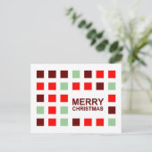 Cartes Pour Fêtes Annuelles Joyeux Noël (carrés de mod) (Debout devant)