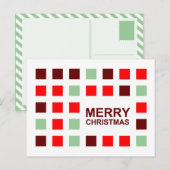 Cartes Pour Fêtes Annuelles Joyeux Noël (carrés de mod) (Devant / Derrière)