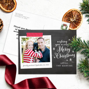 Cartes Pour Fêtes Annuelles Joyeux Noël Chalkboard Style de lettres
