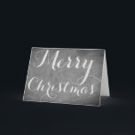 Cartes Pour Fêtes Annuelles Joyeux Noël Chalkboard Typographie noir blanc<br><div class="desc">Joyeux Noël Chalkboard Blackboard Look Élégant écriture manuscrite Typographie Gris Noir Blanc Fête Carte de voeux,  vous pouvez ajouter du texte et votre nom</div>