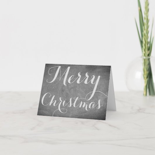Cartes Pour Fêtes Annuelles Joyeux Noël Chalkboard Typographie noir blanc (Devant)