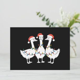 Cartes Pour Fêtes Annuelles Joyeux Noël Chapeau de Père Noël Canards Vacances 