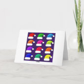 Cartes Pour Fêtes Annuelles Joyeux Noël Chapeaux de Noël Rouge Bleu pourpre Ve (Dos)