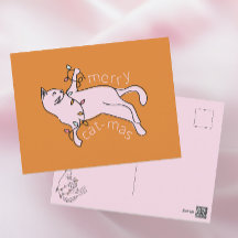 Joyeux Noël Chat Rose Lumière de Noël