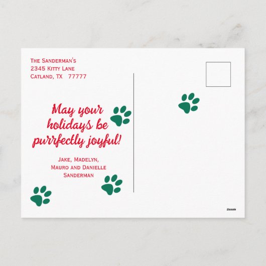 Cartes Pour Fêtes Annuelles Joyeux Noël Chat Smoking (Dos)